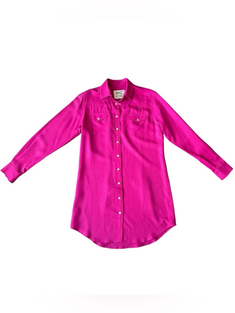 California Ranchwear Women’s Western Snap Shirt Medium Hot Pink 100% Tencel